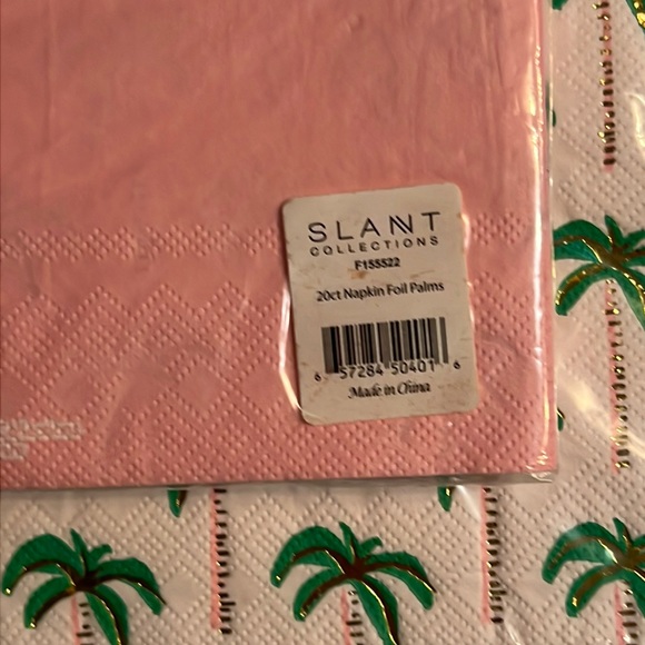 palm trees w/gold foil 5” napkins-cocktail size-4 packs of 20 each-NWT - Picture 6 of 7